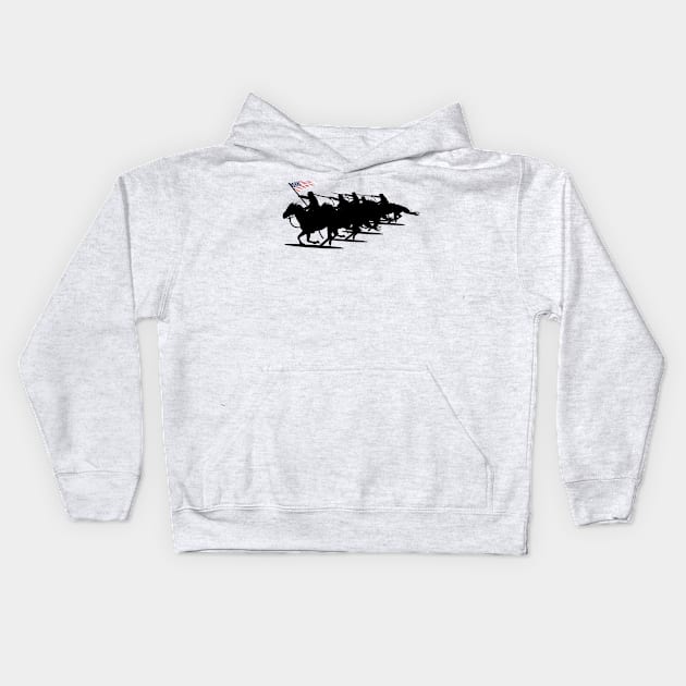 Cavalry Charge - Black Silhouette Kids Hoodie by twix123844